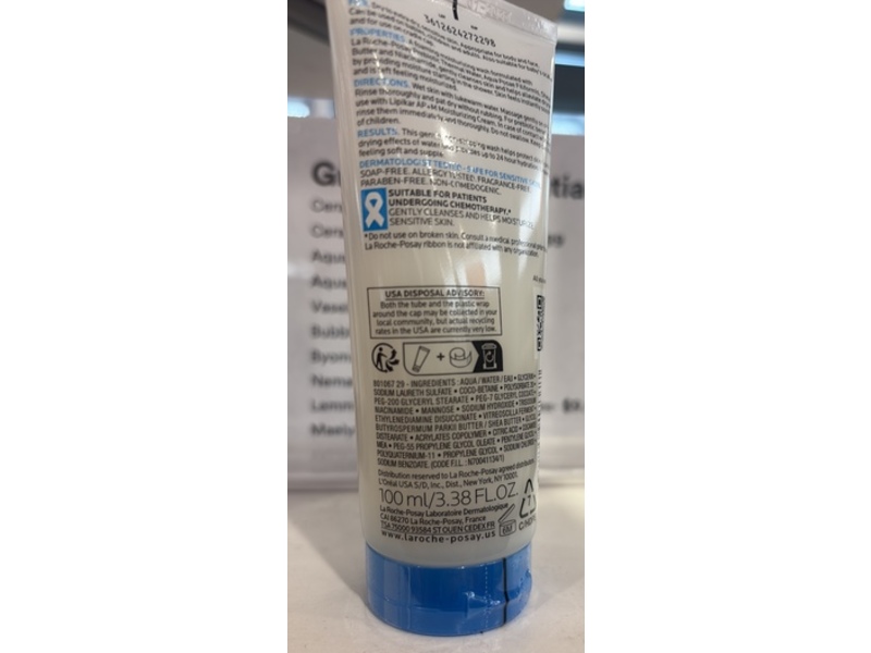 La Roche-Posay Gentle Foaming Moisturizing Wash, 3.38 fl oz/100 mL