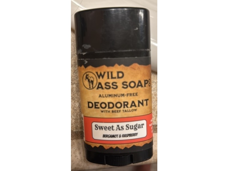Wild Ass Soap Co. Deodorant, Sweet As Sugar, Bergamot & Raspberry with Beef Tallow, 2.7 oz