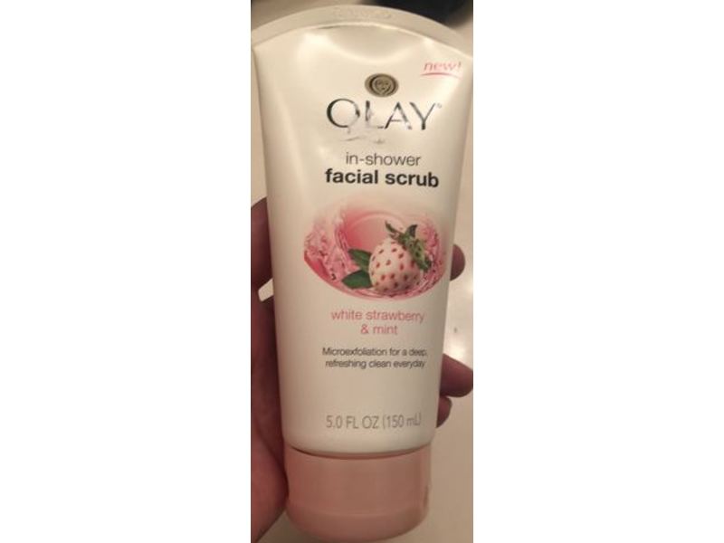 Olay In-Shower Facial Scrub, White Strawberry & Mint, 5.0 fl oz / 150 mL