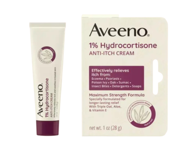 Aveeno 1% Hydrocortisone Anti-Itch Cream, Maximum Strength Formula, 1 oz/28 g