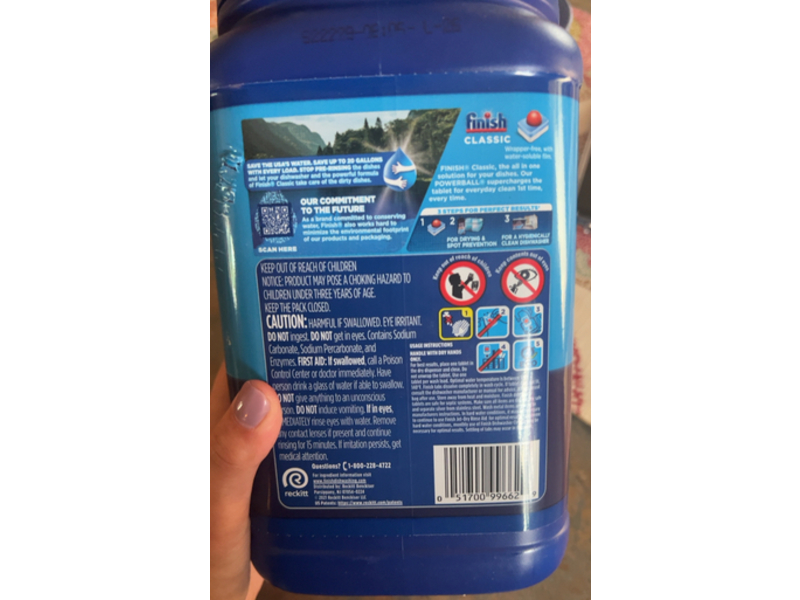 Finish Powerball Classic Dishwasher Detergent, Clean & Shine, 84 Tabs, 52.6 oz/1.49 kg