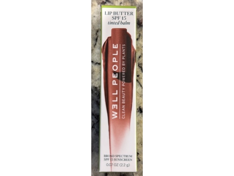 Well People Lip Butter Tinted Balm Sunscreen, SPF 15, Afterglow, 0.07 oz/2.2 g