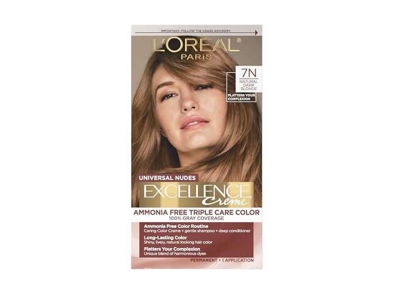L’Oreal Paris Excellence Universal Nudes Permanent Hair Color, 7N Natural Dark Blonde