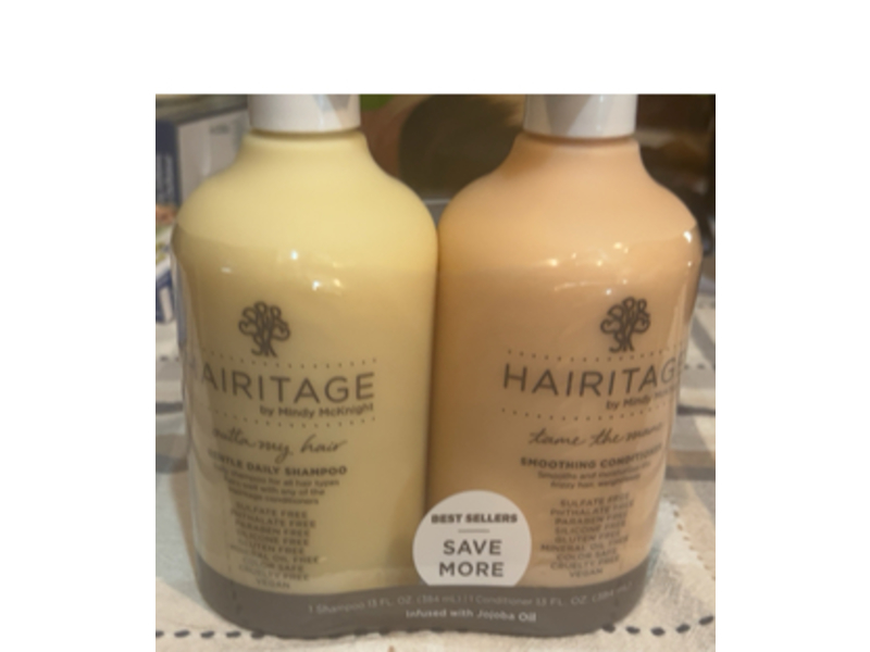 Hairitage By Mindy McKnight Gentle Daily Shampoo & Smoothing Conditioner Set, 13 fl oz/384 mL