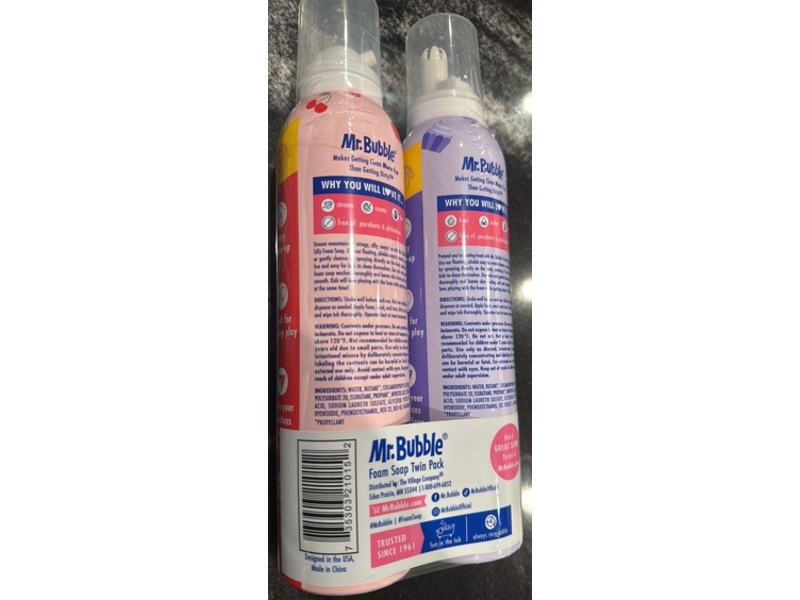 Mr. Bubble Twin Pack Foam Soap, Cupcake & Cherry Bomb, 8 fl oz/226 g