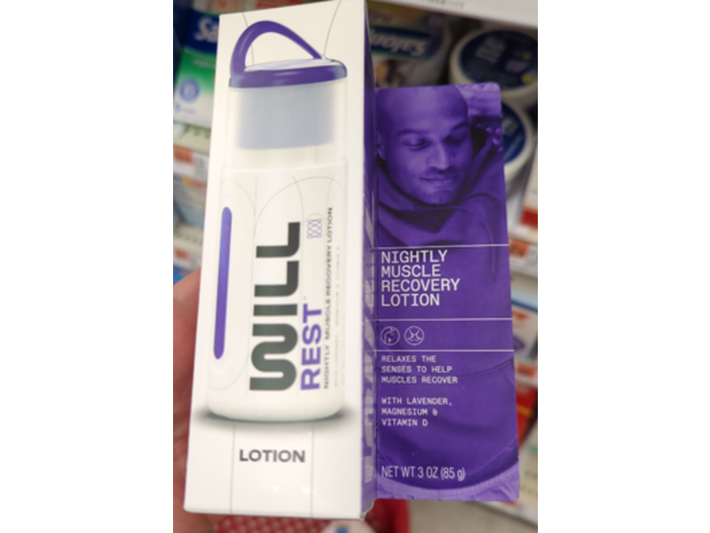 Will Rest Night Muscle Recovery Lotion, Magnesium & Vitamin D, 3 oz/85 g