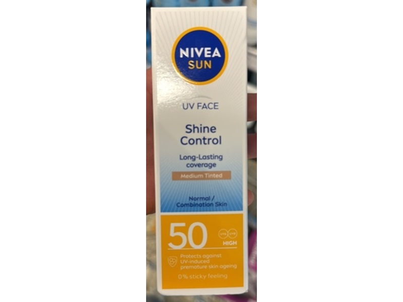 Nivea Sun UV Face Shine Control, Medium Tinted, SPF 50, 50 mL