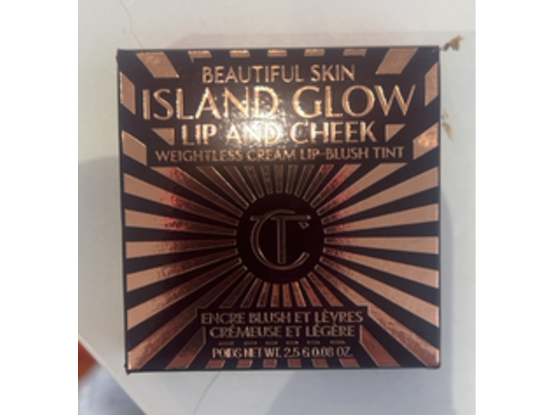 Charlotte Tilbury Beautiful Skin Island Glow Lip & Cheek Blush Tint, Sun Blushed Glow, 0.08 oz/2.5 g