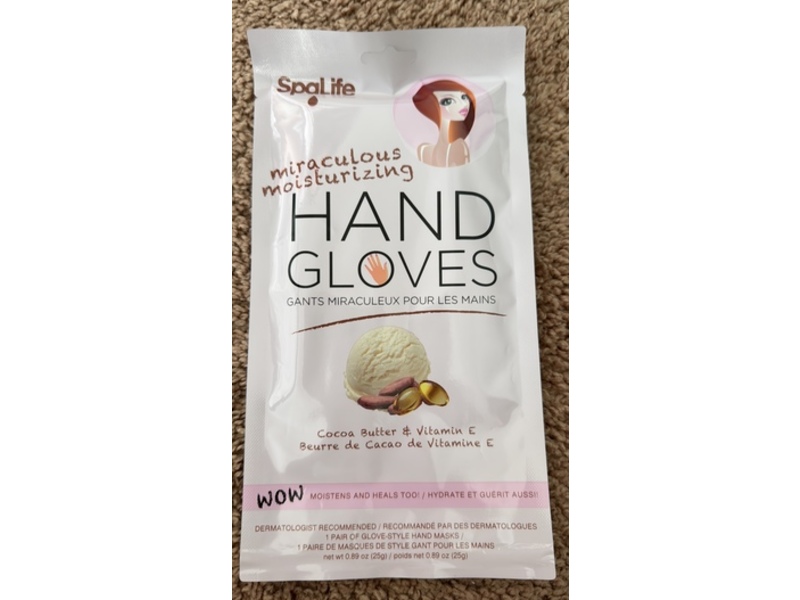 Spa Life Miraculous Moisturizing Hand Gloves, Cocoa Butter & Vitamin E, 0.89 oz/25 g