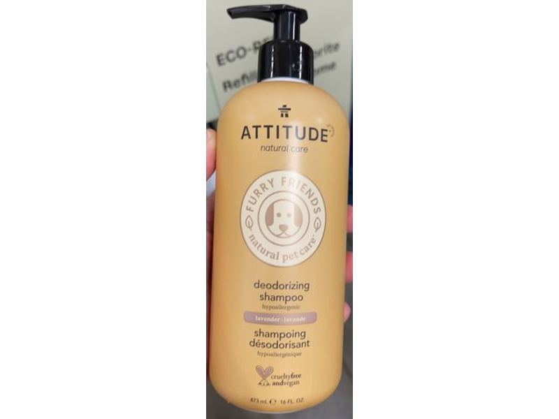 Attitude Natural Care Deodorizing Dog Shampoo, Lavender, 16 fl oz/473 mL