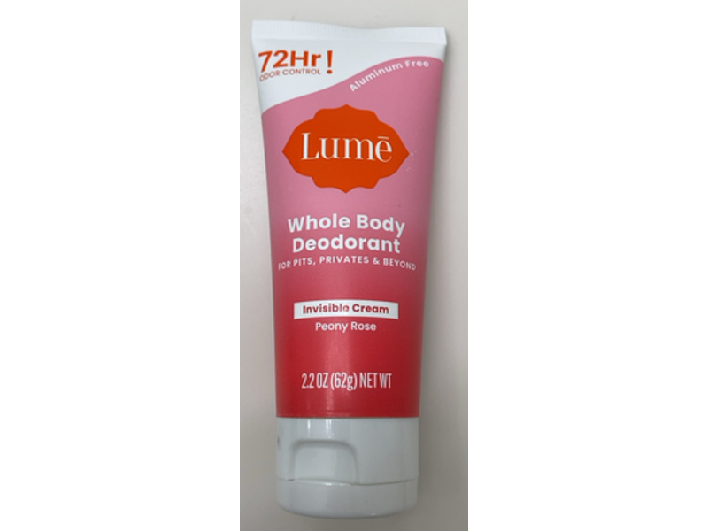 Lume Whole Body Deodorant, Peony Rose, 2.2 oz/62 g