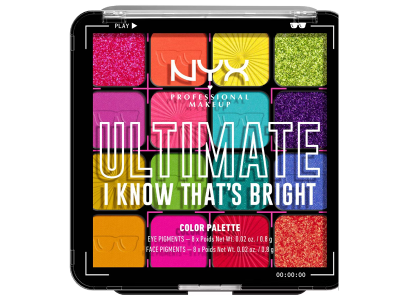 NYX Professional Makeup Ultimate Shadow Palette, I Know That's Bright, 0.02 oz/0.8 g