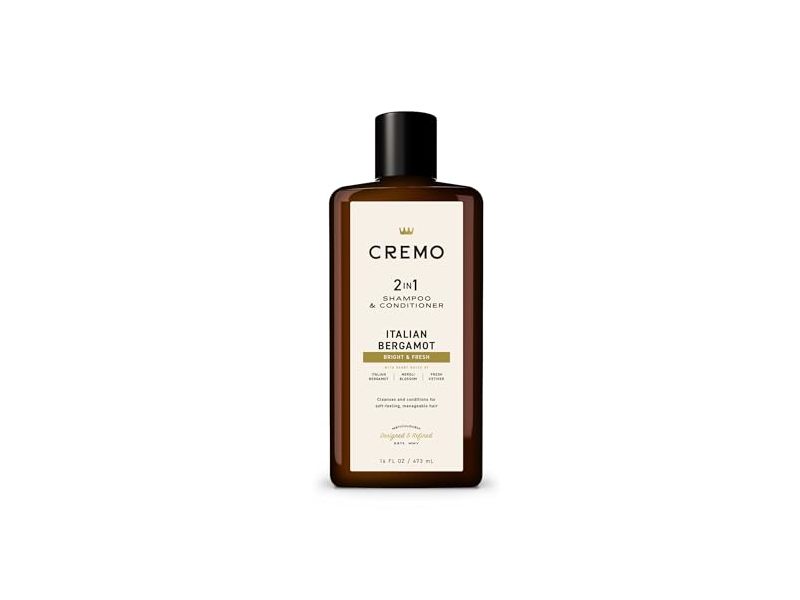 Cremo 2 In 1 Shampoo & Conditioner, Italian Bergamot, 16 fl oz/473 mL