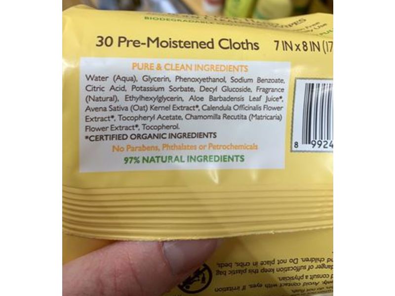 Babo Botanicals Sensitive Baby 3-In-1 Face, Hand & Body Wipes, 30 Count