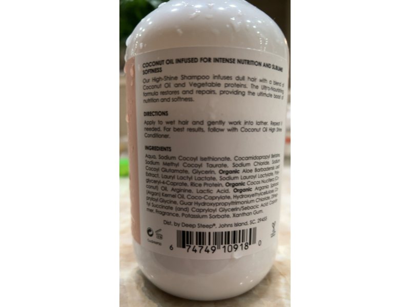 Deep Steep High Shine Shampoo, Coconut Oil, 17fl oz/503 mL