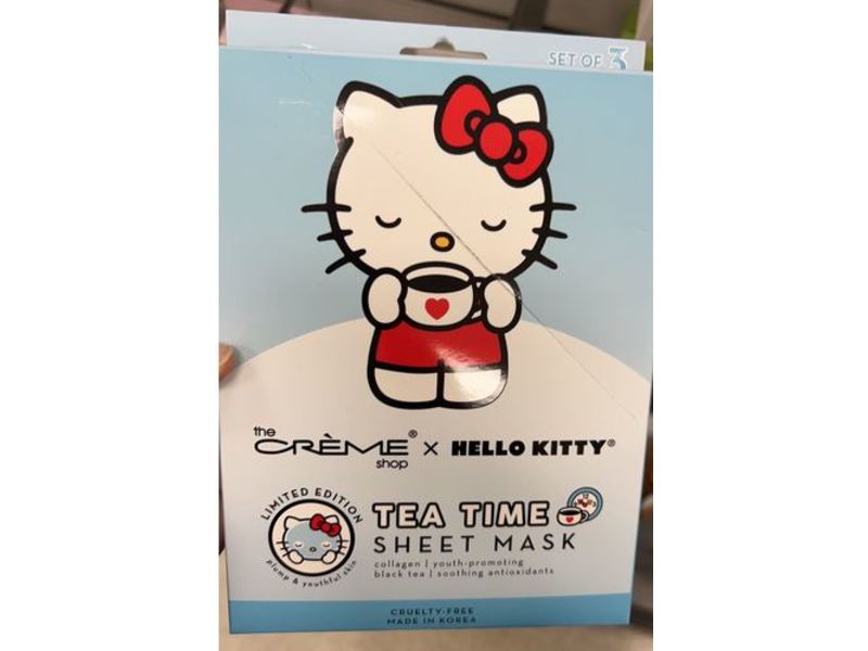 The Creme Shop Hello Kitty Tea Time Sheet Mask, 2.65 oz/75 g, 3 Count