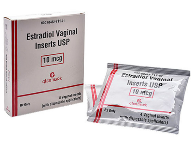 Estradiol Vaginal Insert 10 mcg, 8 inserts, Glenmark (Rx)
