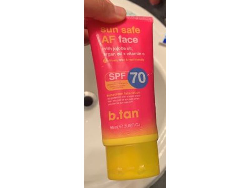 B.Tan Sunscreen Face Lotion, SPF 70, 3 fl oz/88 mL