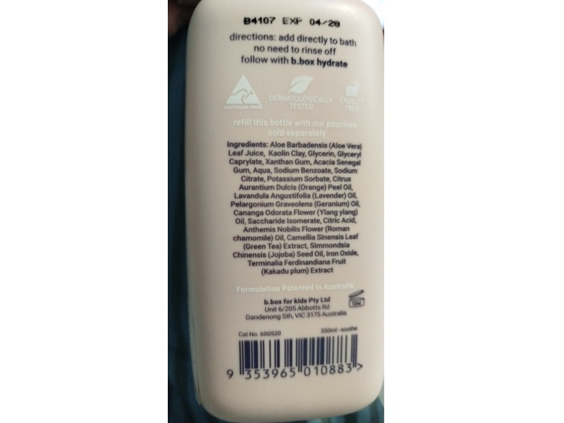 B.Box Body Soothe Mineral Soak + Wash, 350 mL