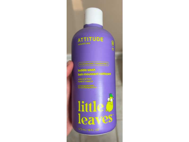 Attitude Little Leaves Bubble Wash, Vanilla & Pear, 16 fl oz/473 mL