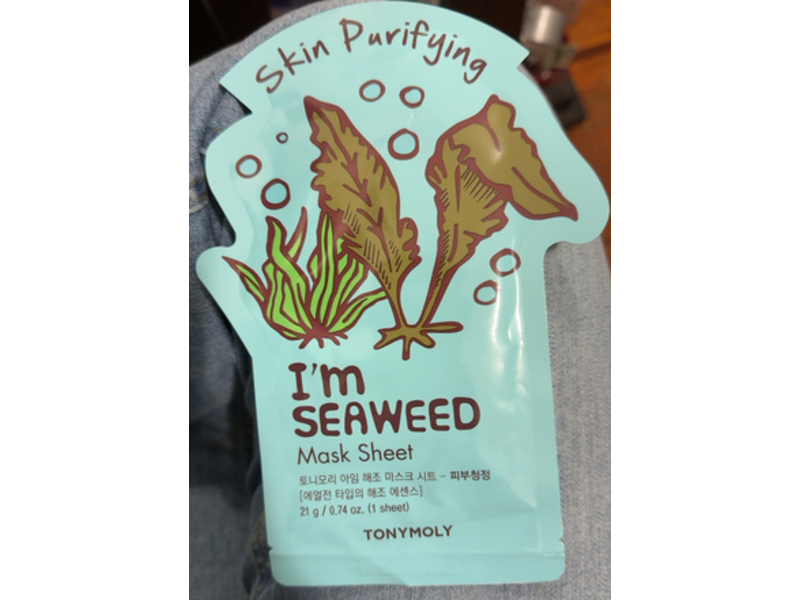 Tony Moly Skin Purifying Mask Sheet, I'm Seaweed, 0.74 oz/21 g