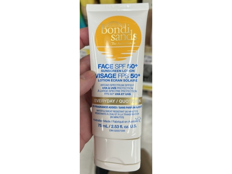 Bondi Sands Everyday Face Sunscreen Lotion, SPF 50+, 2.53 fl oz/75 mL