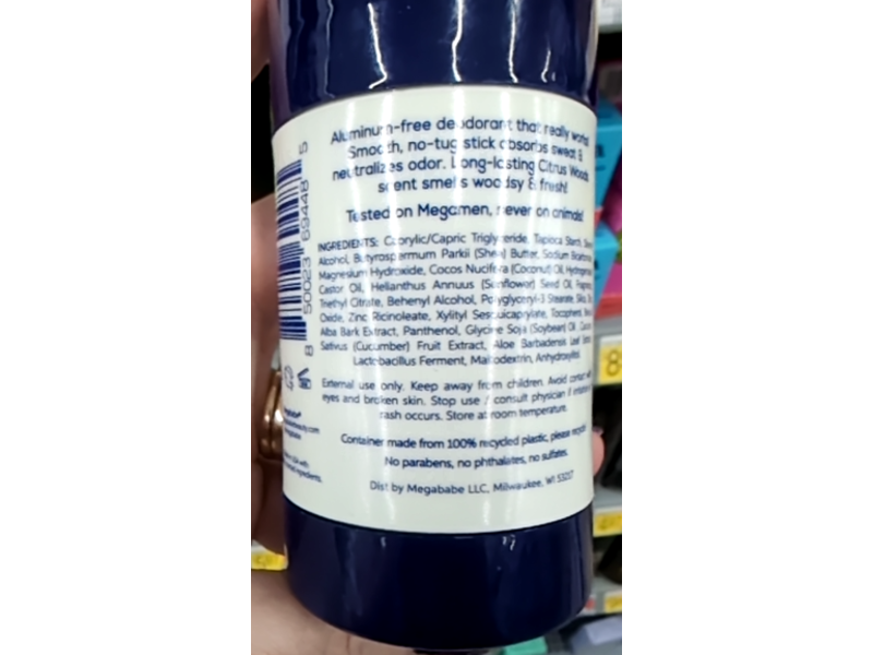 Megababe Megaman The Pro Deo Daily Deodorant, 2.6 oz/75 g