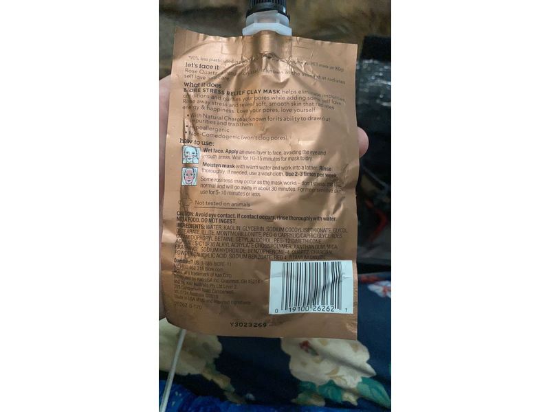 Biore Stress Relief Clay Mask, Rose Quartz + Charcoal, 1.69 oz