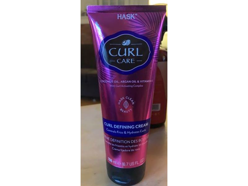 Hask Curl Care Curl Defining Cream, Coconut Oil, Argan Oil & Vitamin E, 6.7 fl oz/198 mL