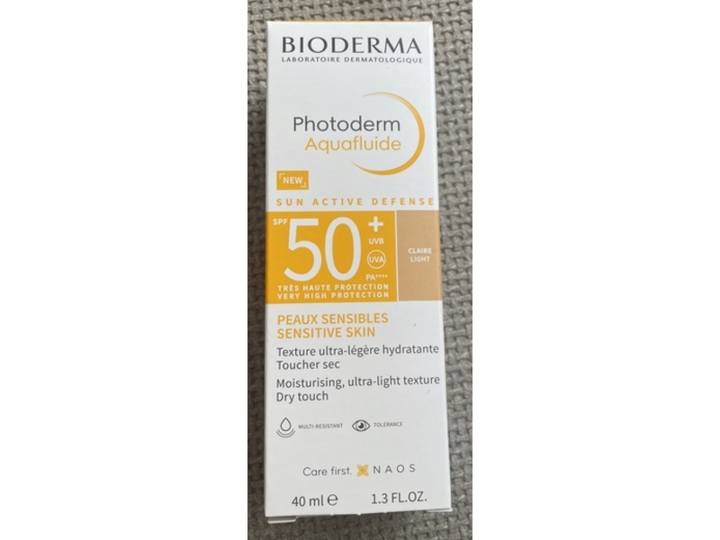 Bioderma Photoderm Aquafluide Sunscreen, SPF50+ PA+++, Light, 1.3 fl oz/40 mL