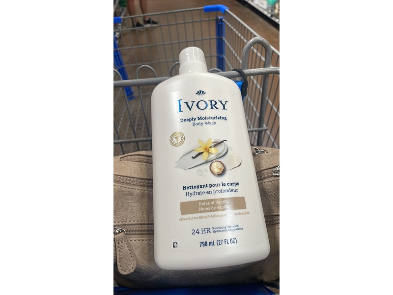 Ivory Deeply Moisturizing Body Wash, Notes Of Vanilla, 27 fl oz/798 mL