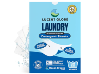 Lucent Globe Laundry Ultra Concentrated Detergent Sheets, Ocean Breeze, 80 Count - thumbnail 1