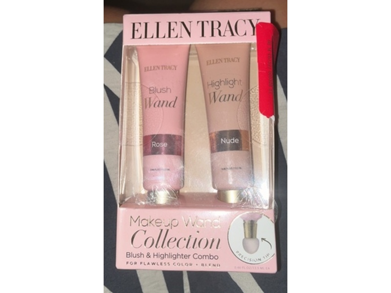 Ellen Tracy Blush + Highlighter Wand, Rose + Nude, 0.46 fl oz/13.5 mL