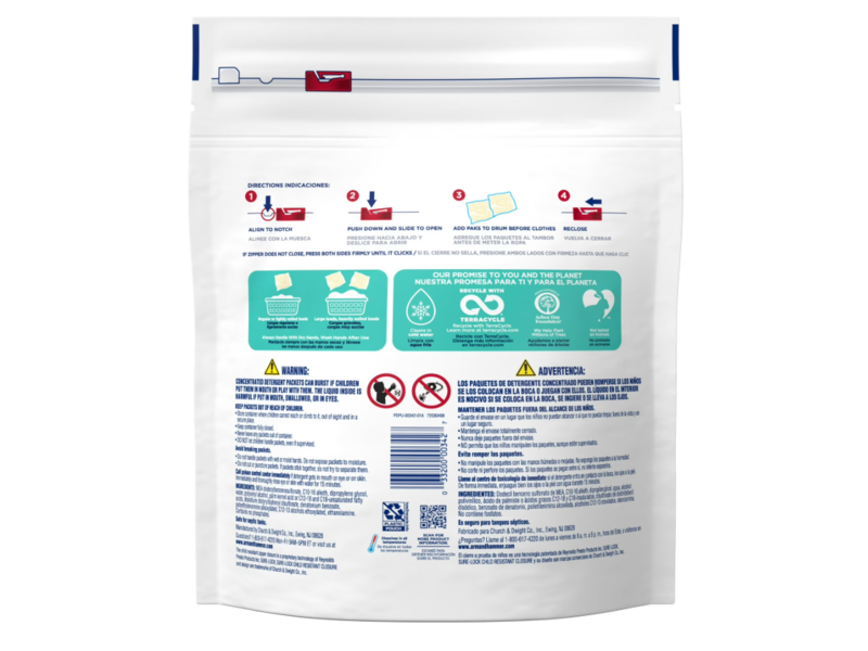 Arm & Hammer Deep Clean Power Paks, Free & Clear , 44 Count