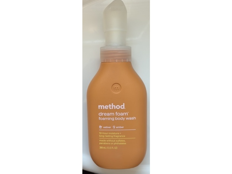 Method Dream Foam Foaming Body Wash, Vetiver + Amber, 13.5 fl oz/399 mL