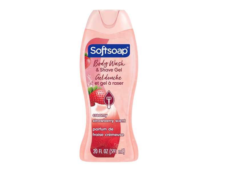 Softsoap Body Wash & Shave Gel, Strawberry Scent, 20 fl oz/591 mL, Pack Of 2