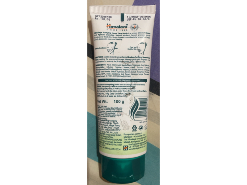 Himalaya Purifying Face Scrub, Neem + Apricot, 100g