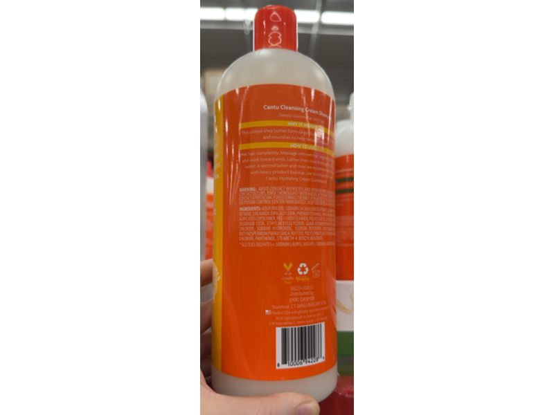 Cantu Cleansing Cream Shampoo, Shea Butter, 33.8 fl oz/1000 mL