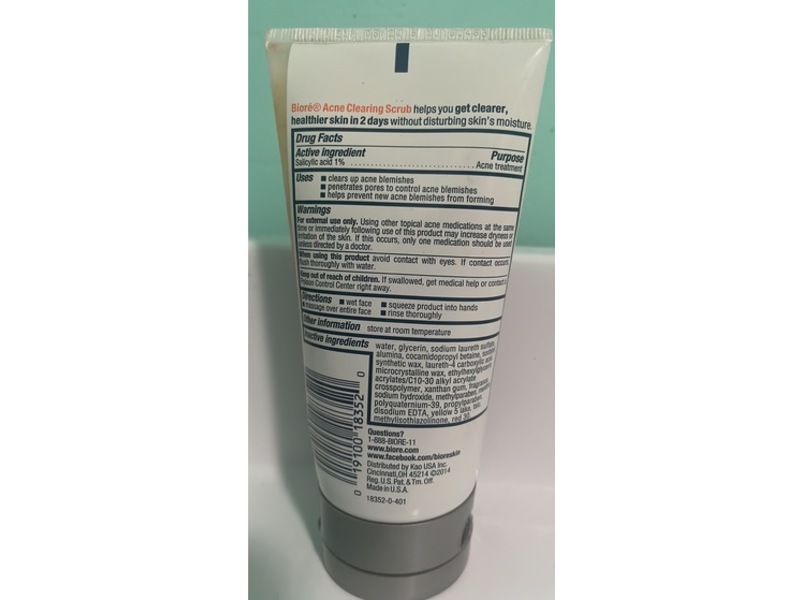 Biore Acne Clearing Scrub, 5.63 oz/159 g