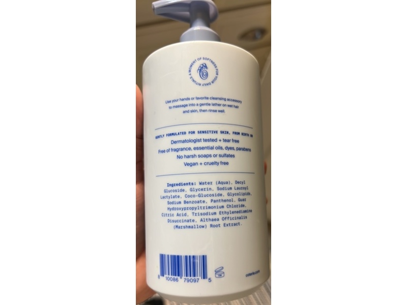 Coterie Ultra Gentle Hair + Body Cleanser, First Wash, 16.2 fl oz/480 mL