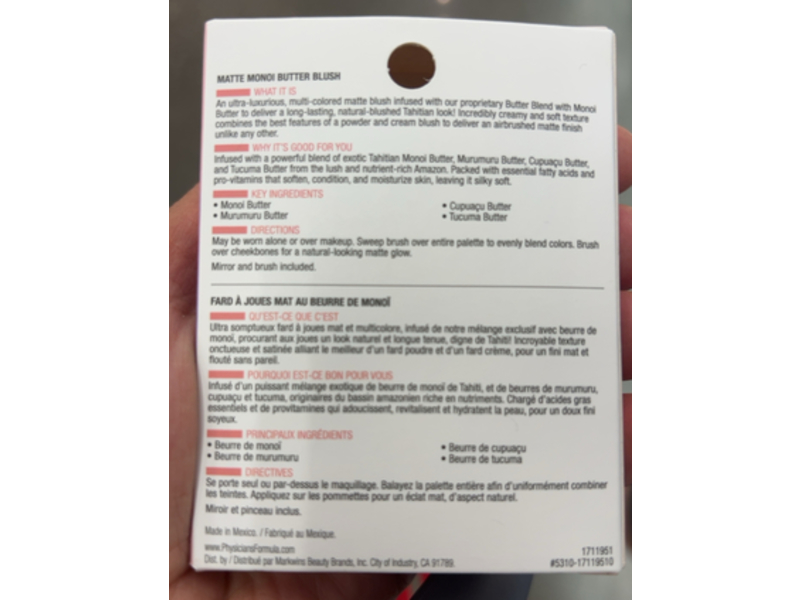 Physicians Formula Matte Monoi Butter Blush, Mauvy Mattes, 0.15 oz/4.5 g