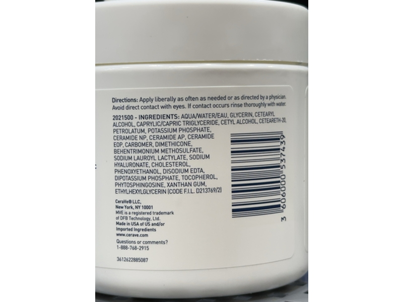 CeraVe Moisturizing Cream, Normal to Dry Skin, 16oz/453g