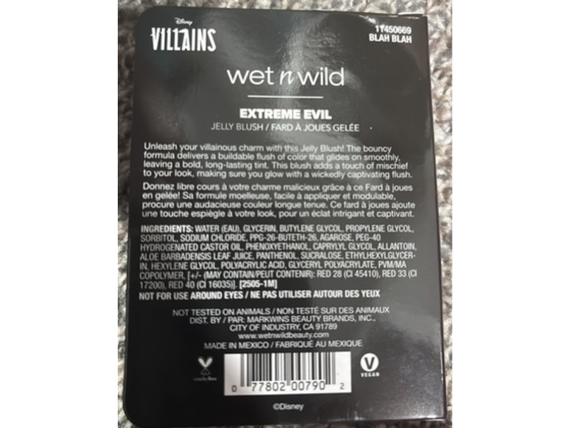 wet n wild Disney Villains Extreme Evil Jelly Blush, Blah Blah, 0.26 oz/7.6 g