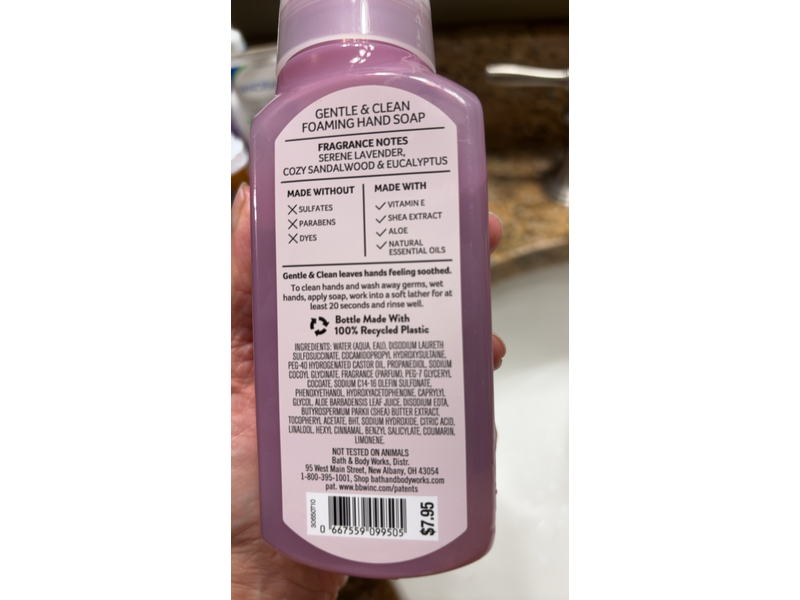 Bath & Body Works Gentle & Clean Foaming Hand Soap, Lavender Cloud, 8.75 fl oz/259 mL