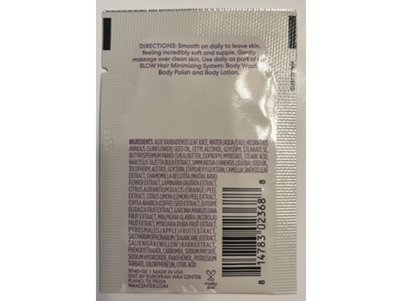 Ewc Slow Body Lotion, Fragrance Free, 0.14 fl oz/4 mL