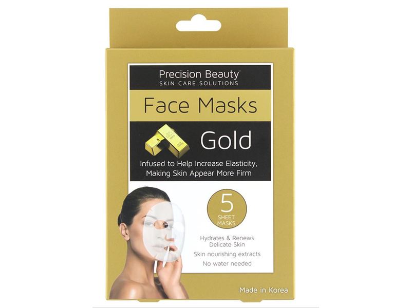 hed Etablering Billedhugger Precision Beauty Face Mask, Gold, 5 ct Ingredients and Reviews