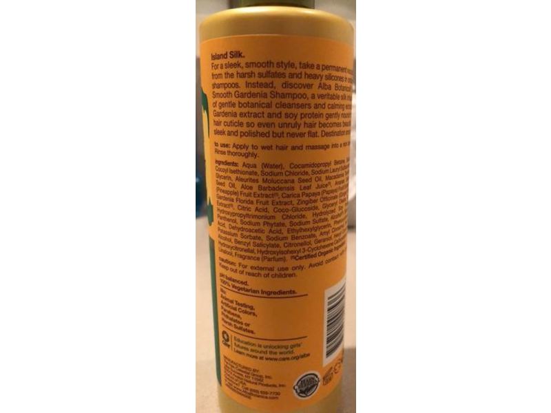 Alba Botanica Natural Hawaiian Shampoo, Gardenia, 12 fl oz/355 mL
