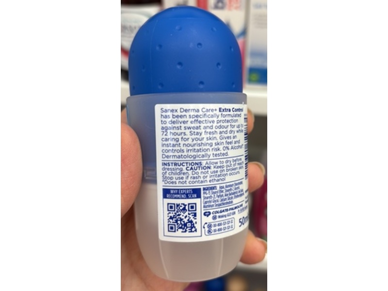 Sanex Derma Care+ Anti-perspirant, Extra Control, 50 mL