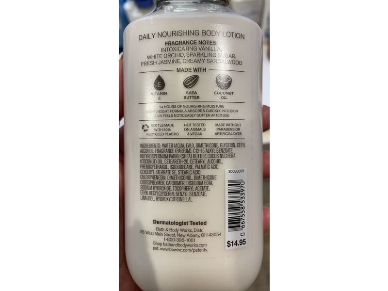 Bath & Body Works Daily Nourishing Body Lotion, Warm Vanilla Sugar, 8 fl oz/236 mL
