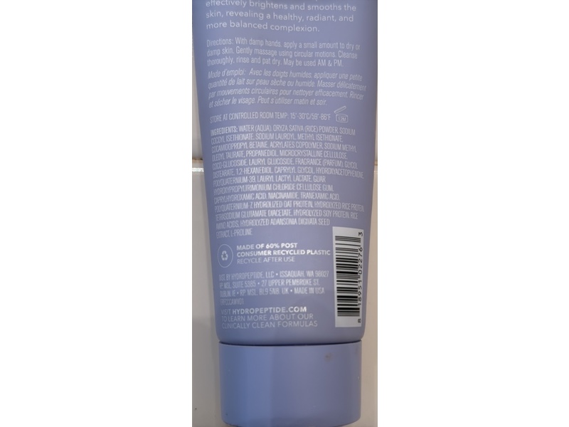HydroPeptide Foaming Cream Cleanser, 4 fl oz/118 mL